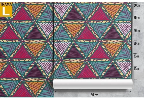 Carta da Parati decorazione geometrica vintage anni '70. 2