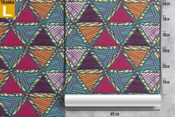 Carta da Parati decorazione geometrica vintage anni '70.