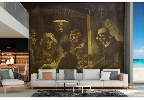 Wallpaper painted art potato eaters