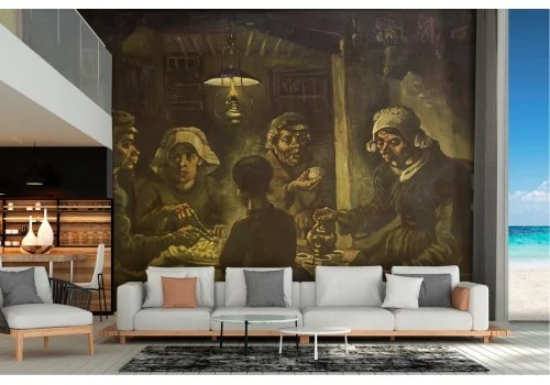 Wallpaper painted art potato eaters