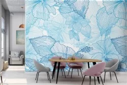 Abstract flower wallpaper modern design.