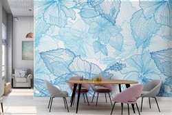 Carta da Parati fiori astratti design moderno.