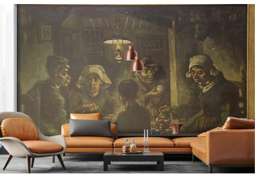 Wallpaper painted art potato eaters 2
