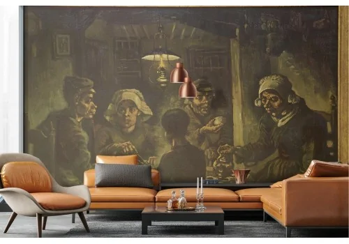 Wallpaper painted art potato eaters 2