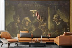 Wallpaper painted art potato eaters