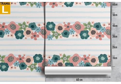 Wallpaper stripes and crowns flowers nature pattern. 2