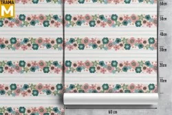 Carta da Parati Fiori Natura Righe e Onde