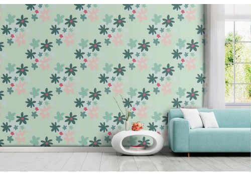 Wallpaper stylized flowers decoration pattern.
