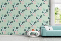 Wallpaper stylized flowers decoration pattern.