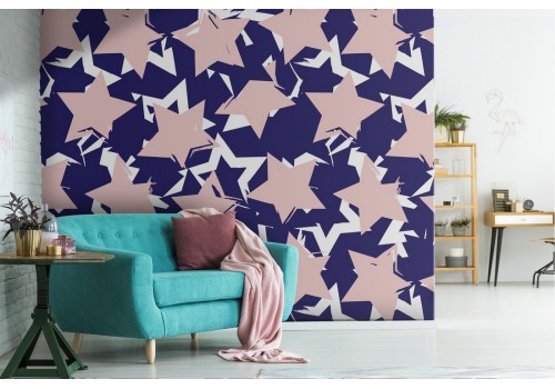 Wallpaper stylized stars modern pop decoration.