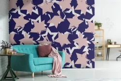 Wallpaper stylized stars modern pop decoration.