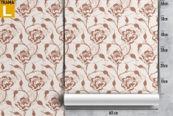 Carta da Parati rose stilizzate vintage fiori pattern.