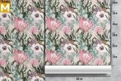 Vintage Nature Wallpaper Flowers Leaves