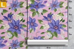 Carta da Parati fiori viola natura pattern moderno.