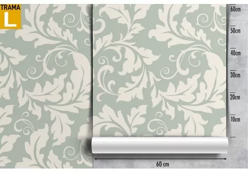 Carta da Parati foglie stilizzate vintage pattern. 2