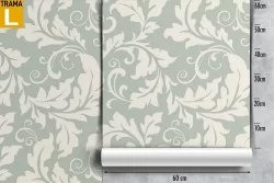 Carta da Parati foglie stilizzate vintage pattern.