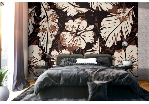 Autumn leaves nature modern pattern wallpaper.