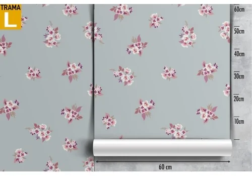 Carta da Parati natura fiori rosa raffinati pattern moderno. 2