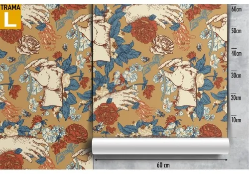 Wallpaper modern decoration roses and hands. 2