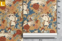 Carta da Parati decorazione moderna rose e mani.