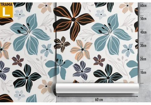 Wallpaper stylized flowers leaves pattern. 2