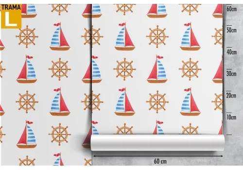 Carta da Parati decorazione barche bambini. 2