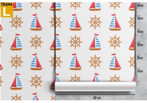 Children's boats decoration wallpaper. 2