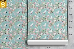 Carta da Parati Design e Stili Flora e Fauna animali Fiori Natura Vintage
