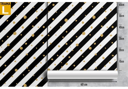 Modern wallpaper decoration black and gold stripes. 2