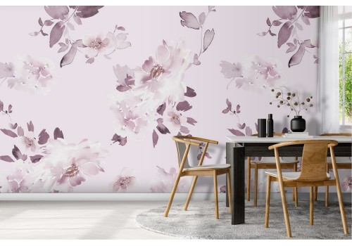 Wallpaper flowers modern design nature pattern.
