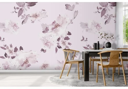 Wallpaper with modern design flower pattern nature.
