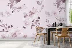 Wallpaper flowers modern design nature pattern.
