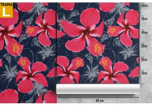 Carta da Parati fiori rossi natura design moderno pattern. 2