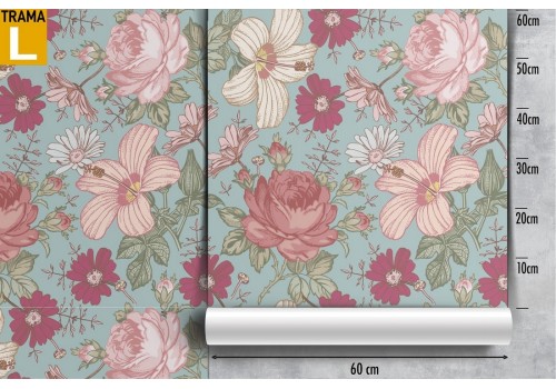 Pink and white flowers wallpaper nature pattern. 2