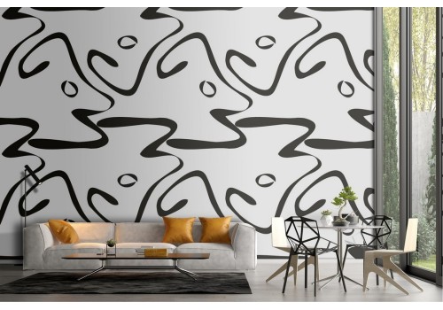 Wallpaper with abstract lines and waves modern pattern.