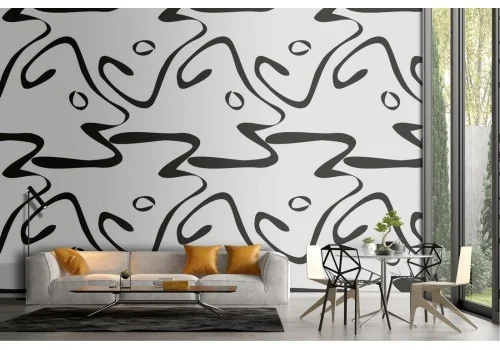 Wallpaper with abstract lines and waves modern pattern.