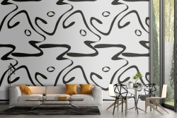 Wallpaper with abstract lines and waves modern pattern.