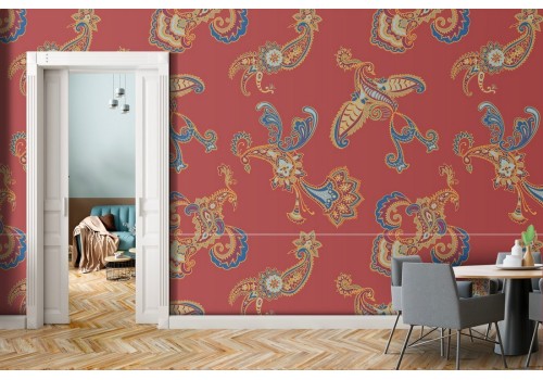 Stylized animals vintage pattern wallpaper.