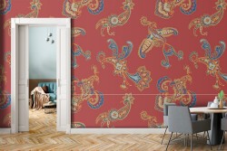 Stylized animals vintage pattern wallpaper.