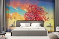 Wallpaper Trees Meadows and Hills Paintings and Watercolors