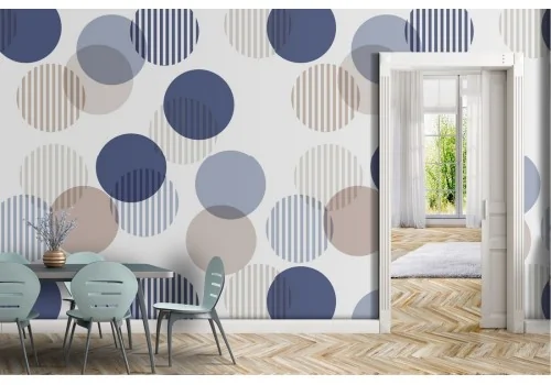 Polka dot pattern wallpaper decoration.