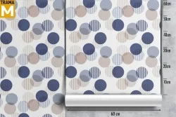 Modern Wallpaper with Stripes and Polka Dots
