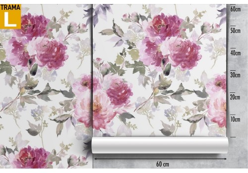 Vintage pink flowers wallpaper pattern. 2