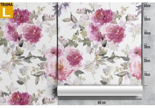 Vintage pink flowers wallpaper pattern. 2