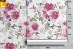 Vintage pink flowers wallpaper pattern.
