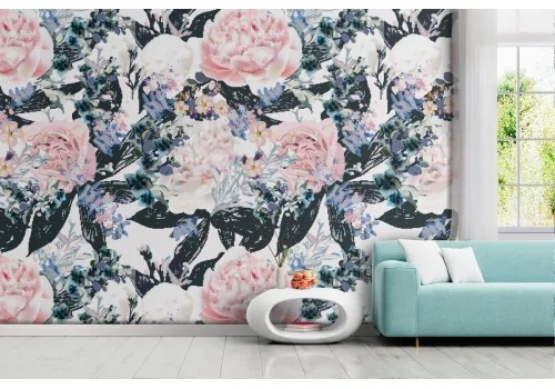 Carta da Parati pattern rose design moderno.