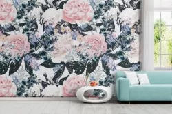 Carta da Parati pattern rose design moderno.