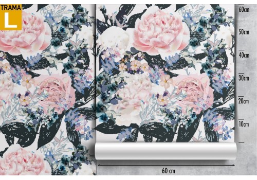 Carta da Parati pattern rose design moderno. 2