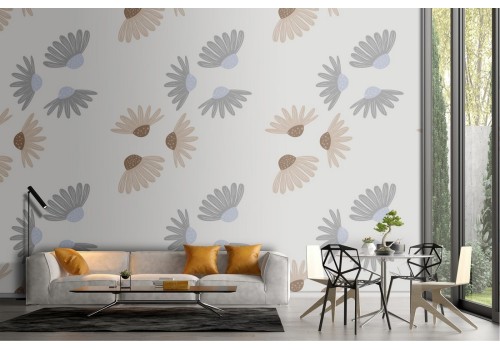 Wallpaper stylized leaves vintage pattern.