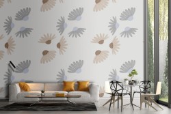 Wallpaper stylized leaves vintage pattern.